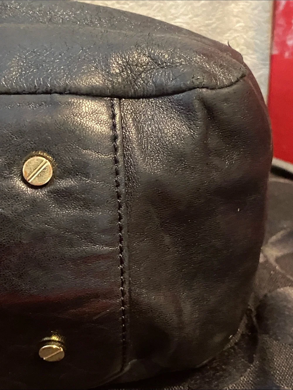 Tory Burch Oversized Leather Shoulder Hobo in Black with Gold Logo